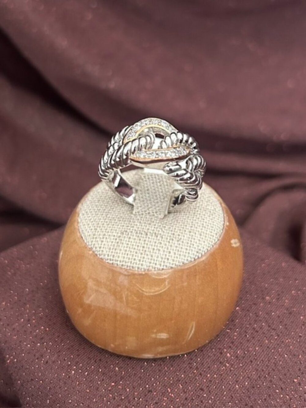 Beautiful Two-Tone White CZ's ring Size 7